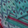 Sanskriti Vintage Blue Pure Silk Saree Ikat Print & Woven 5+Yd Sari Craft Fabric