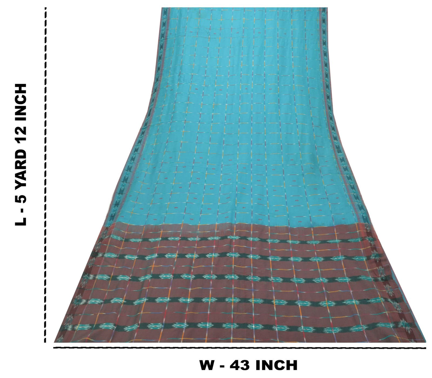 Sanskriti Vintage Blue 100%Pure Silk Saree Ikat Hand Woven Pochampally 5+Yd Sari