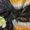 Sanskriti Vintage Black-Yellow Pure Silk Saree Ikat Hand Woven Sambhalpuri 5.5Yd