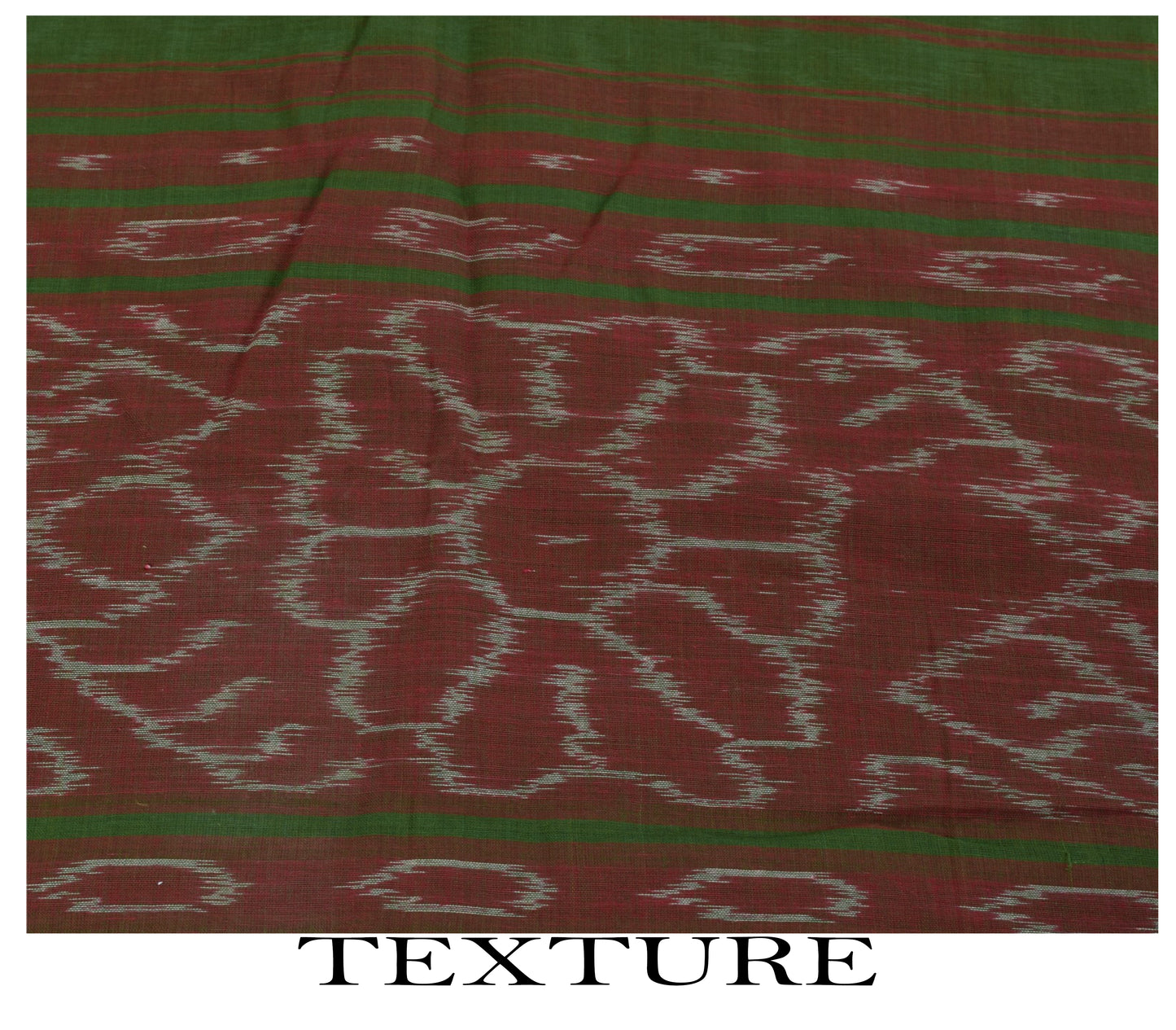 Sanskriti Vintage Green Pure Cotton Saree Ikat Hand Woven Sambhalpuri 5.5Yd Sari