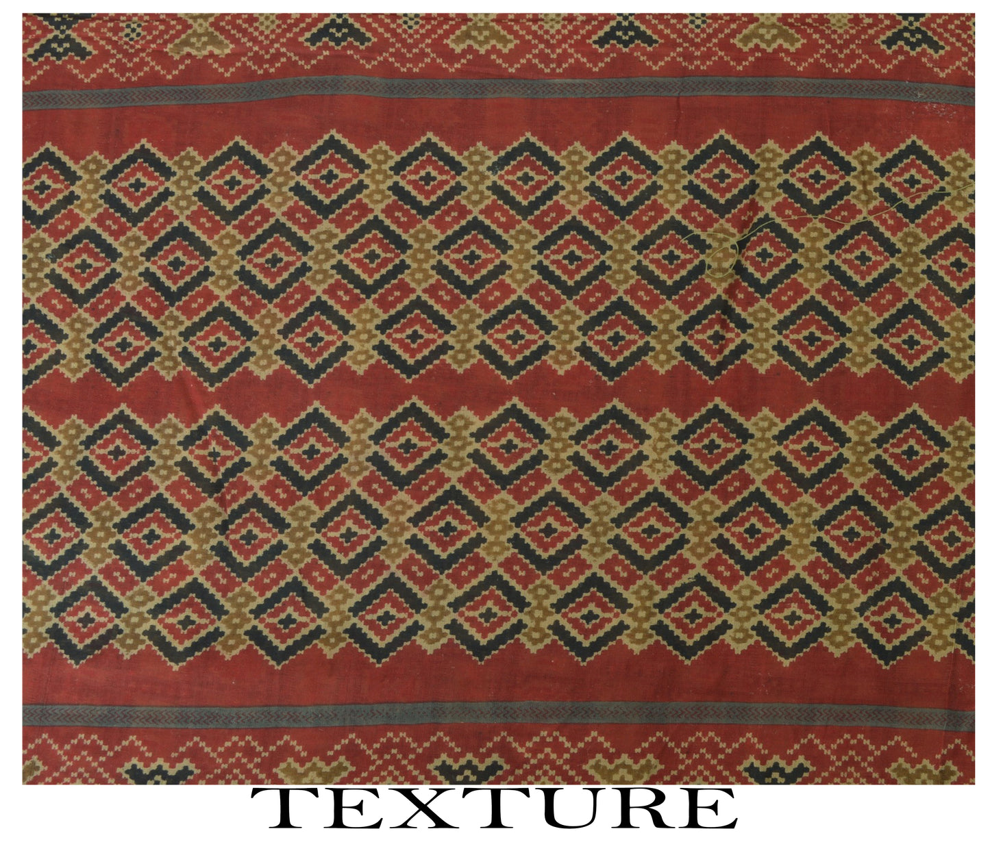 Sanskriti Vintage Black Pure Cotton Saree Patan Patola Ikat Printed 6.5+Yd Sari