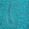 Sanskriti New Embroidered Woven Blue Pure Wool Shawl Stole Paisley Scarf