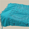 Sanskriti New Embroidered Woven Blue Pure Wool Shawl Stole Paisley Scarf