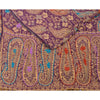 Sanskriti New Pashmina Woven Viscose Hand Embroidered Shawl Purple Stole