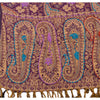Sanskriti New Pashmina Woven Viscose Hand Embroidered Shawl Purple Stole