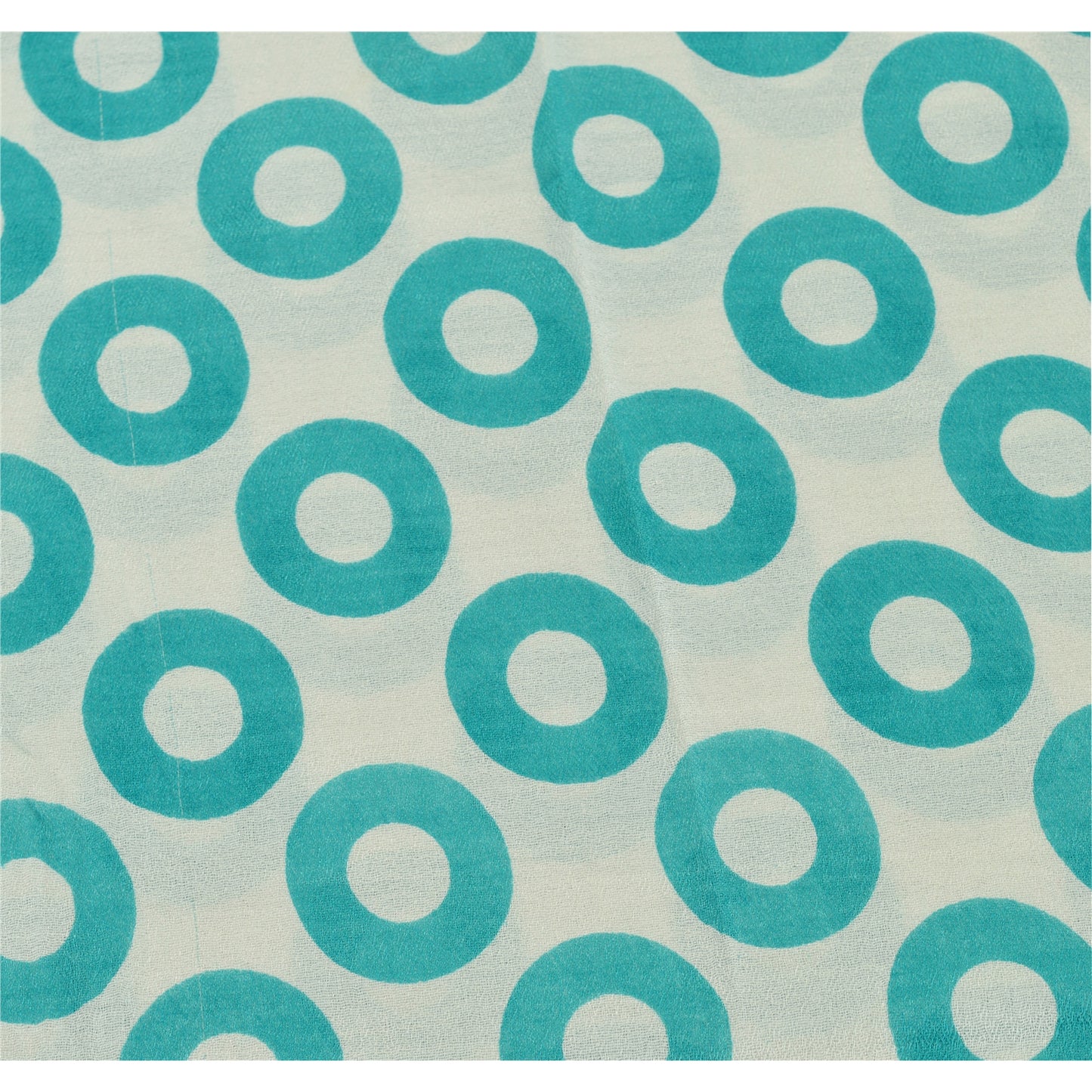 Sanskriti New Viscose Printed Shawl White Stole Scarf Floral Wrap Scarves