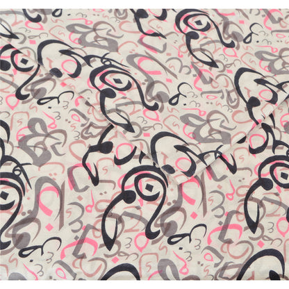 Sanskriti New Viscose Printed Shawl White Stole Scarf Abstract Wrap Scarves