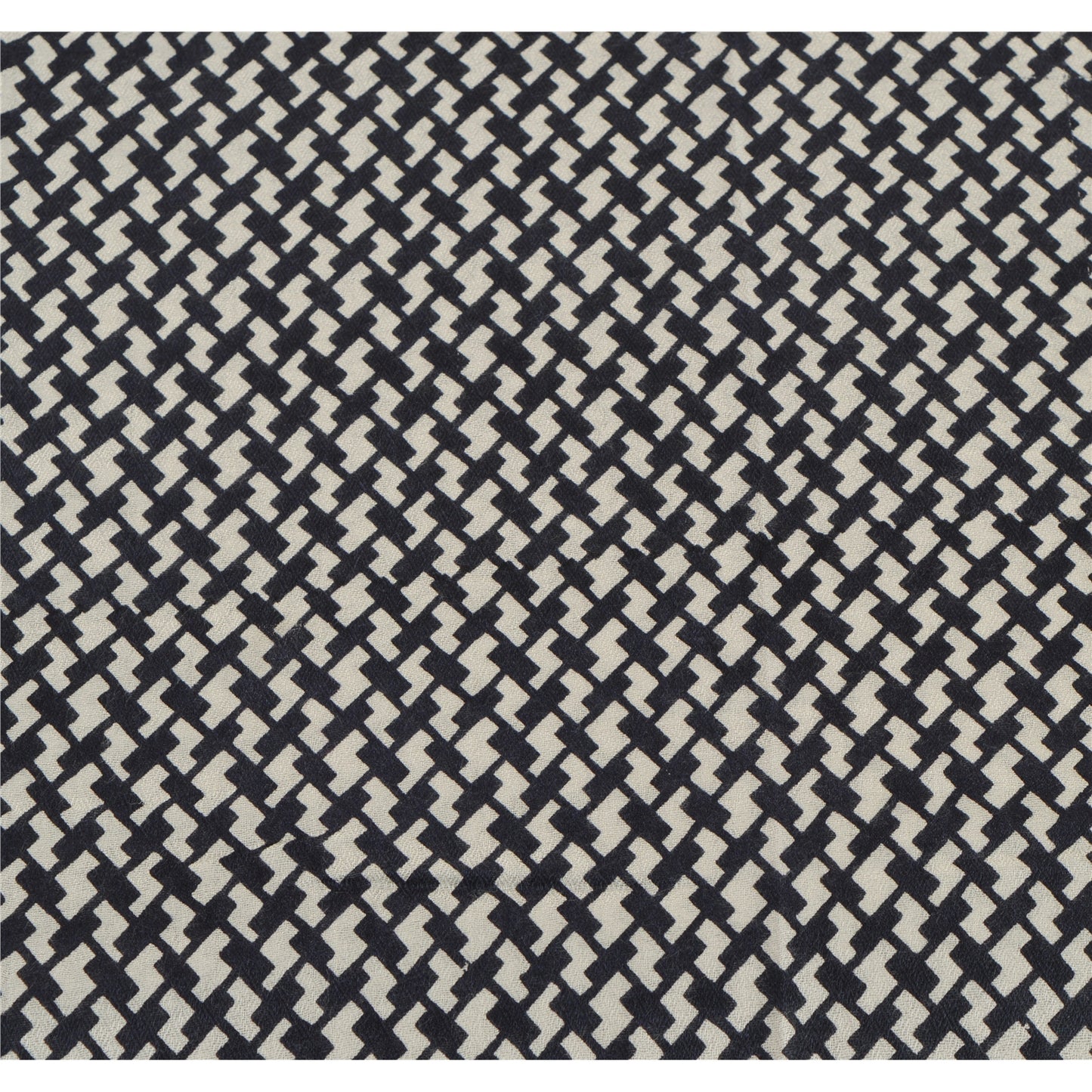 Sanskriti New Viscose Printed Shawl White Stole Scarf Geometrical Scarves