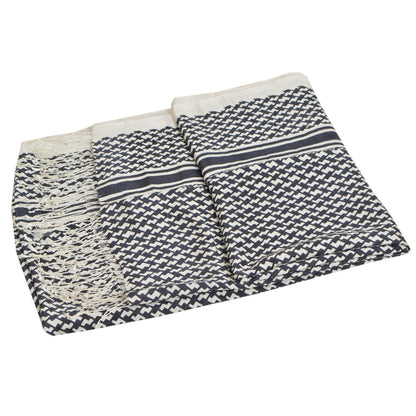 Sanskriti New Viscose Printed Shawl White Stole Scarf Geometrical Scarves