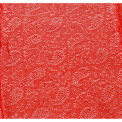 Sanskriti New Woven Silk Scarf Red Stole Paisley Wrap Scarves