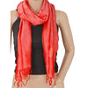 Sanskriti New Woven Silk Scarf Red Stole Paisley Wrap Scarves
