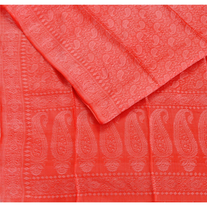 Sanskriti New Woven Silk Scarf Red Stole Paisley Wrap Scarves