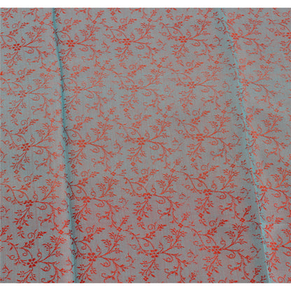 Sanskriti New Woven Silk Jacquard Scarf Red Stole Paisley Wrap Soft Scarves