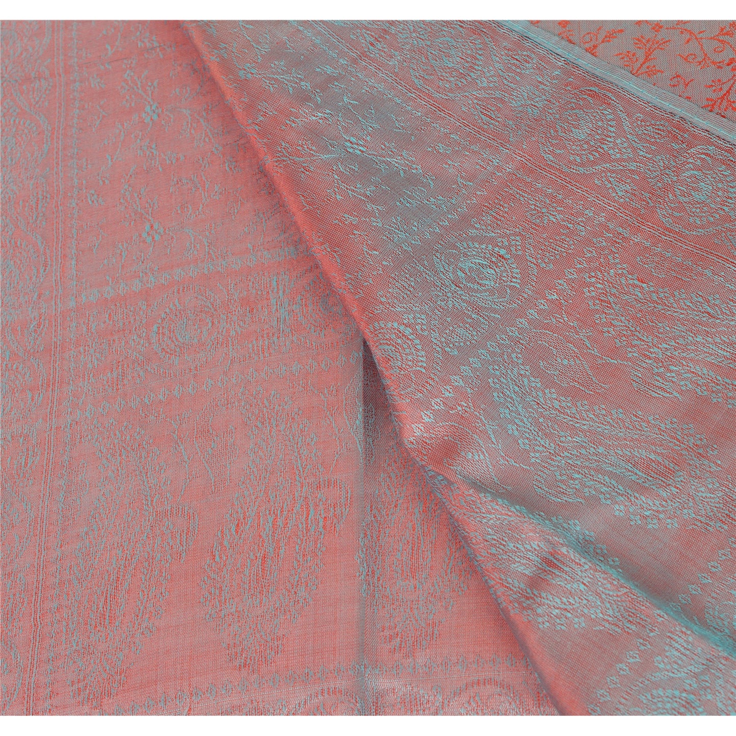 Sanskriti New Woven Silk Jacquard Scarf Red Stole Paisley Wrap Soft Scarves