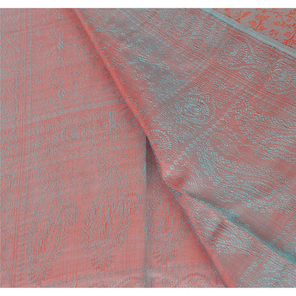 Sanskriti New Woven Silk Jacquard Scarf Red Stole Paisley Wrap Soft Scarves