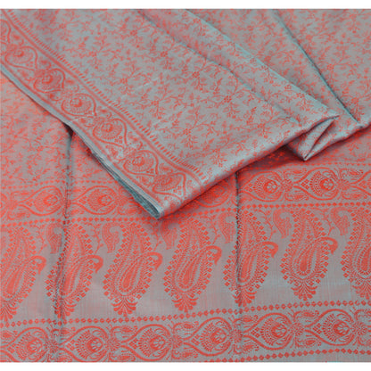 Sanskriti New Woven Silk Jacquard Scarf Red Stole Paisley Wrap Soft Scarves