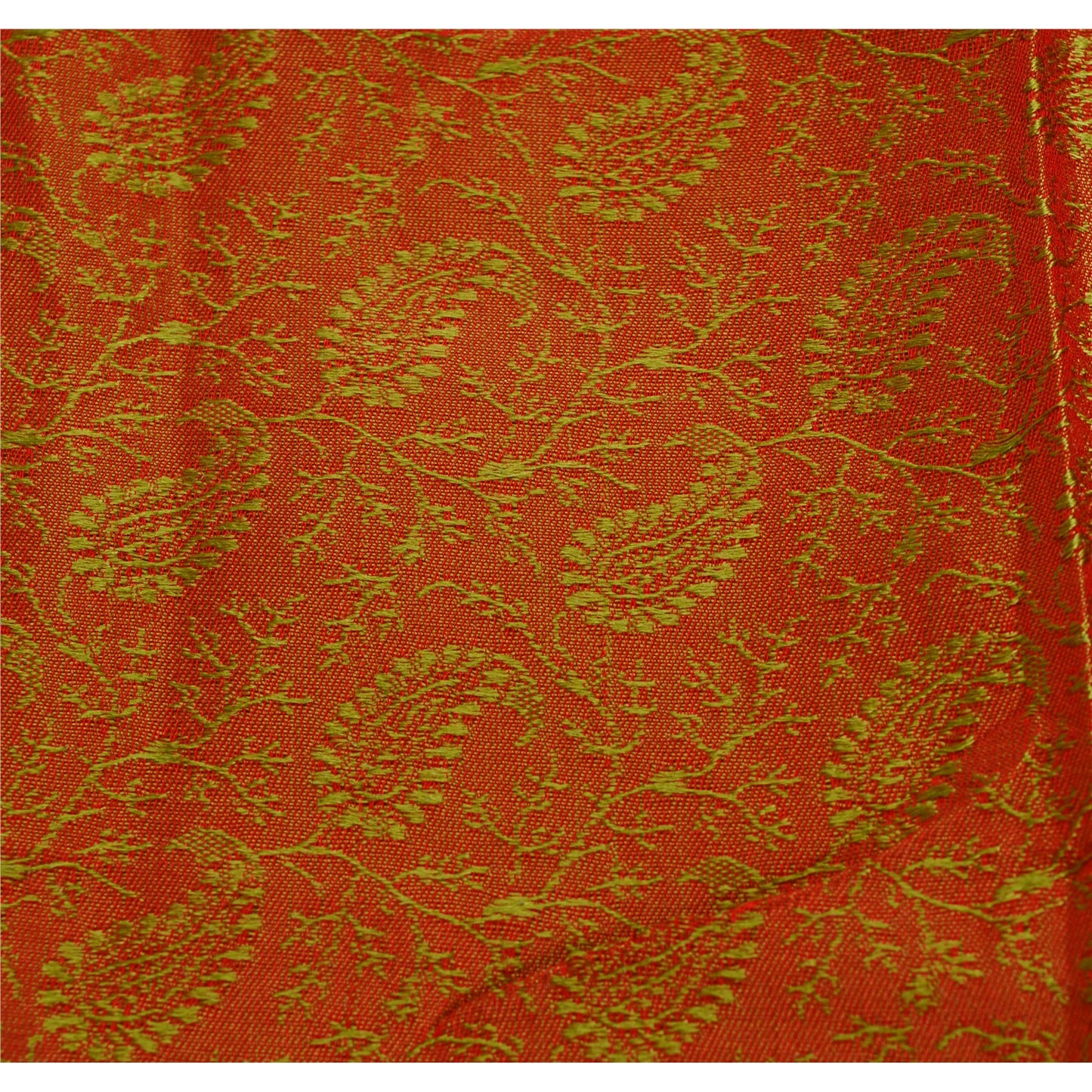 Sanskriti Ny Pashmina Vævet Silke Jacquard Tørklæde Rød Stola Paisley