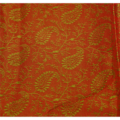 Sanskriti Ny Pashmina Vævet Silke Jacquard Tørklæde Rød Stola Paisley