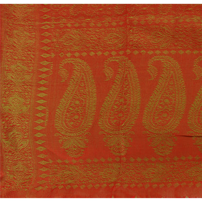 Sanskriti Ny Pashmina Vævet Silke Jacquard Tørklæde Rød Stola Paisley