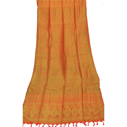 Sanskriti Ny Pashmina Vævet Silke Jacquard Tørklæde Rød Stola Paisley