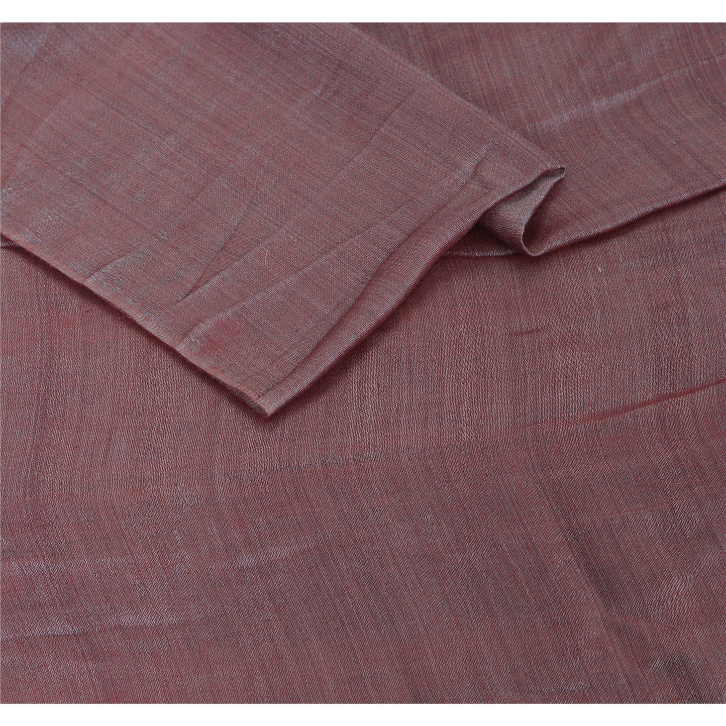 Sanskriti Pashmina Silk Wool Shawl Scarf Purple Stole with Fox Fur Pom Pom