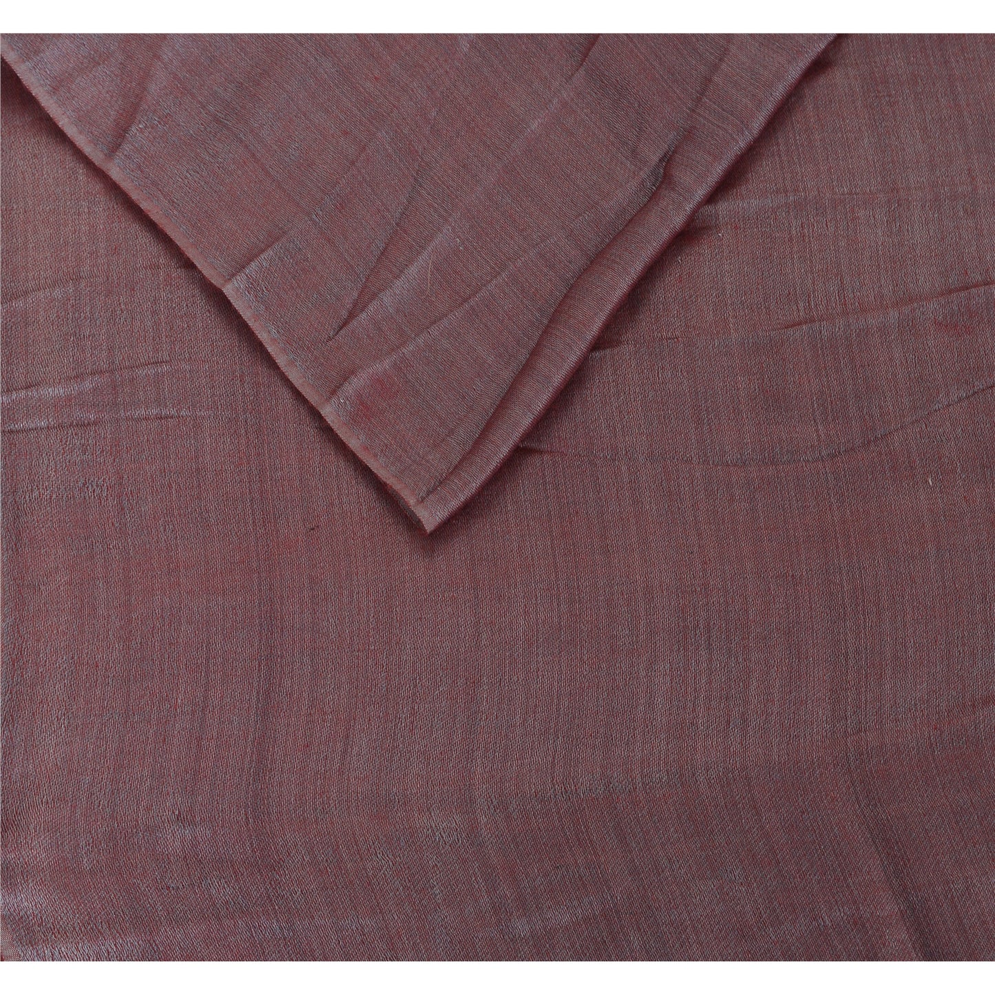 Sanskriti Pashmina Silk Wool Shawl Scarf Purple Stole with Fox Fur Pom Pom