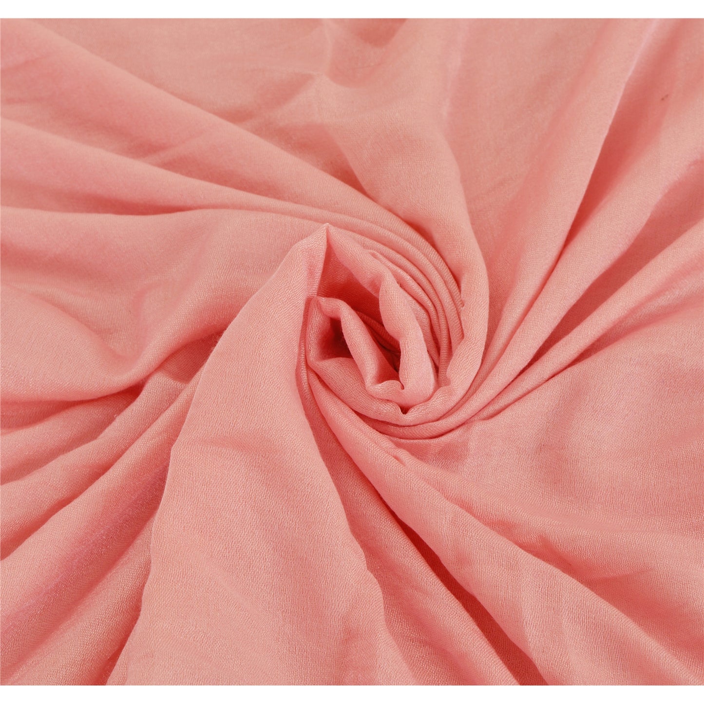 Sanskriti Pashmina New Silk Wool Shawl Scarf Pink Stole Fox Fur Pom Poms