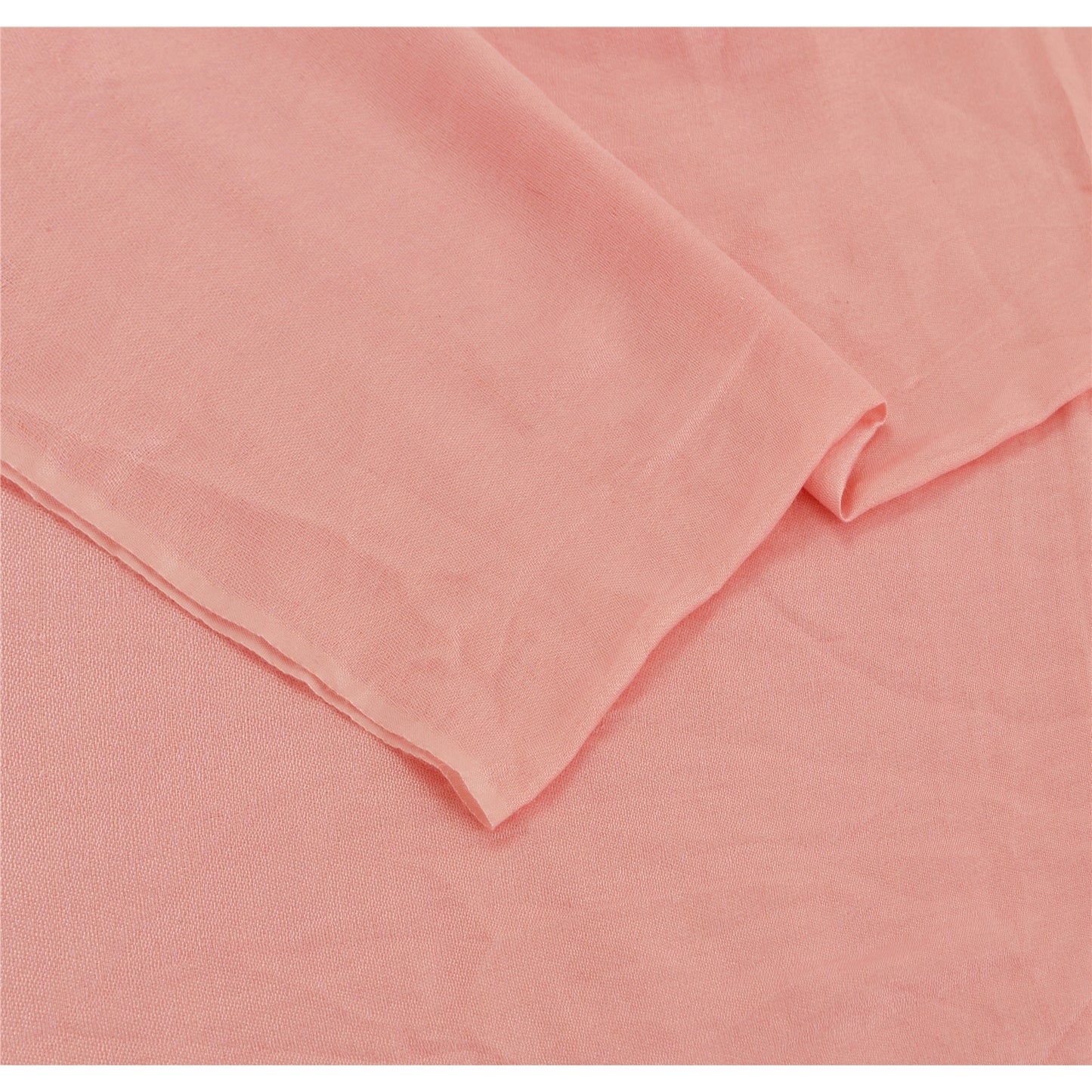 Sanskriti Pashmina New Silk Wool Shawl Scarf Pink Stole Fox Fur Pom Poms