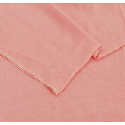 Sanskriti Pashmina New Silk Wool Shawl Scarf Pink Stole Fox Fur Pom Poms