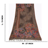 Sanskriti Long ShawlHand Embroidered Pure Boil Wool Scarf Brown Wrap Soft Stole