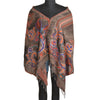 Sanskriti Long ShawlHand Embroidered Pure Boil Wool Scarf Brown Wrap Soft Stole