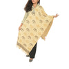 Sanskriti Vintage Ivory Long Shawl/Stole 100% Pure Handloom Cotton Hand Printed