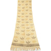 Sanskriti Vintage Ivory Long Shawl/Stole 100% Pure Handloom Cotton Hand Printed