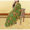 Sanskriti Vintage Green Woollen Long Stole/Shawl Hand Embroidered Ari Scarf