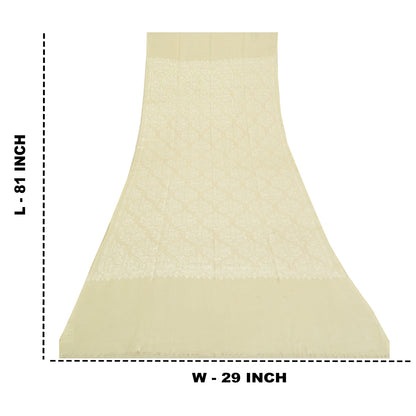 Sanskriti New Arizama Hand Embroidered Pure Woolen Shawl Cream Stole