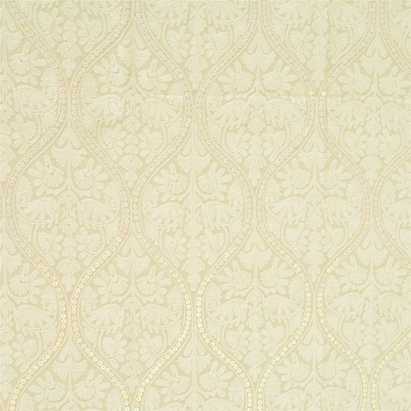 Sanskriti New Arizama Hand Embroidered Pure Woolen Shawl Cream Stole