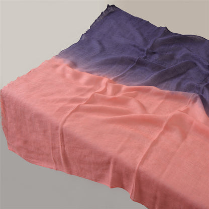 Sanskriti New Two Shade Shawl Scarf Pure Lamb Wool Stole Warm Soft Pink