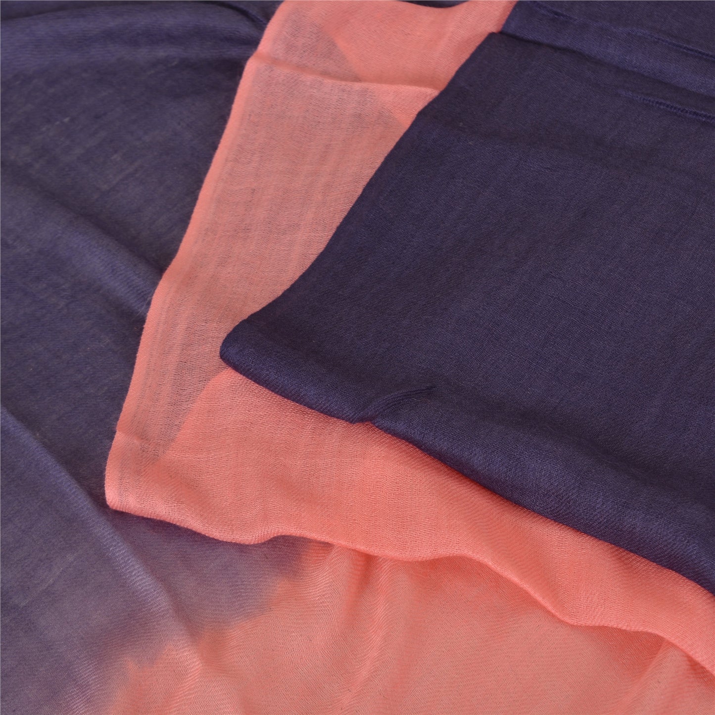 Sanskriti New Two Shade Shawl Scarf Pure Lamb Wool Stole Warm Soft Pink