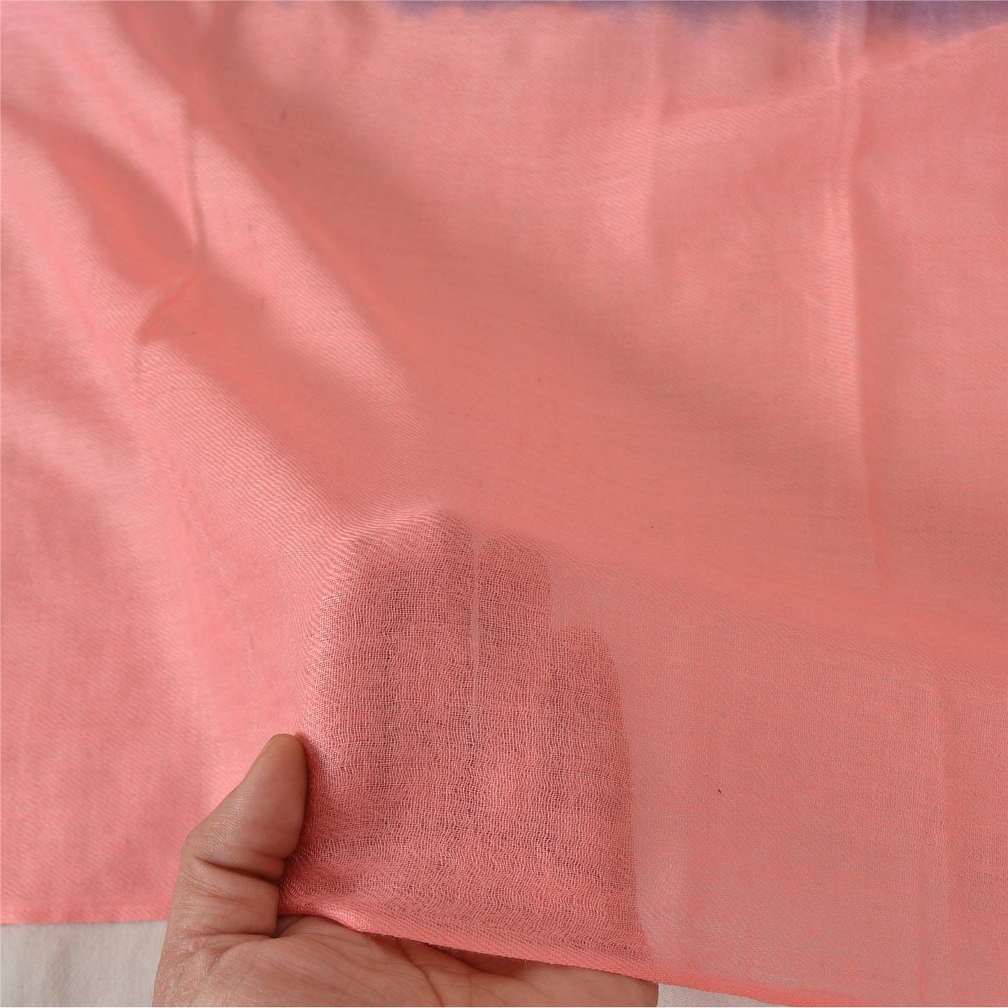 Sanskriti New Two Shade Shawl Scarf Pure Lamb Wool Stole Warm Soft Pink