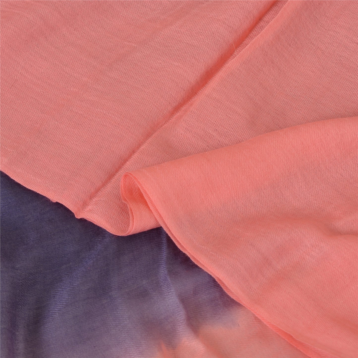 Sanskriti New Two Shade Shawl Scarf Pure Lamb Wool Stole Warm Soft Pink