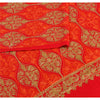 Sanskriti New Indian Scarf Hand Embroidered Aari Work Polywool Shawl Red Stole
