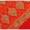 Sanskriti New Indian Scarf Hand Embroidered Aari Work Polywool Shawl Red Stole