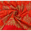 Sanskriti New Indian Scarf Hand Embroidered Aari Work Polywool Shawl Red Stole