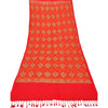 Sanskriti New Indian Scarf Hand Embroidered Aari Work Polywool Shawl Red Stole