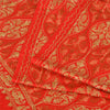 Sanskriti New Indian Scarf Hand Embroidered Aari Work Pure Wool Shawl Red Stole