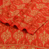 Sanskriti New Indian Scarf Hand Embroidered Aari Work Pure Wool Shawl Red Stole