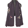 Sanskriti Vintage Black Woolen Shawl Hand Embroidered Ari Work Stole Warm Scarf
