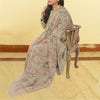 Sanskriti Vintage Grey Pure Woollen Shawl Hand Embroidered Suzani Stole Scarf