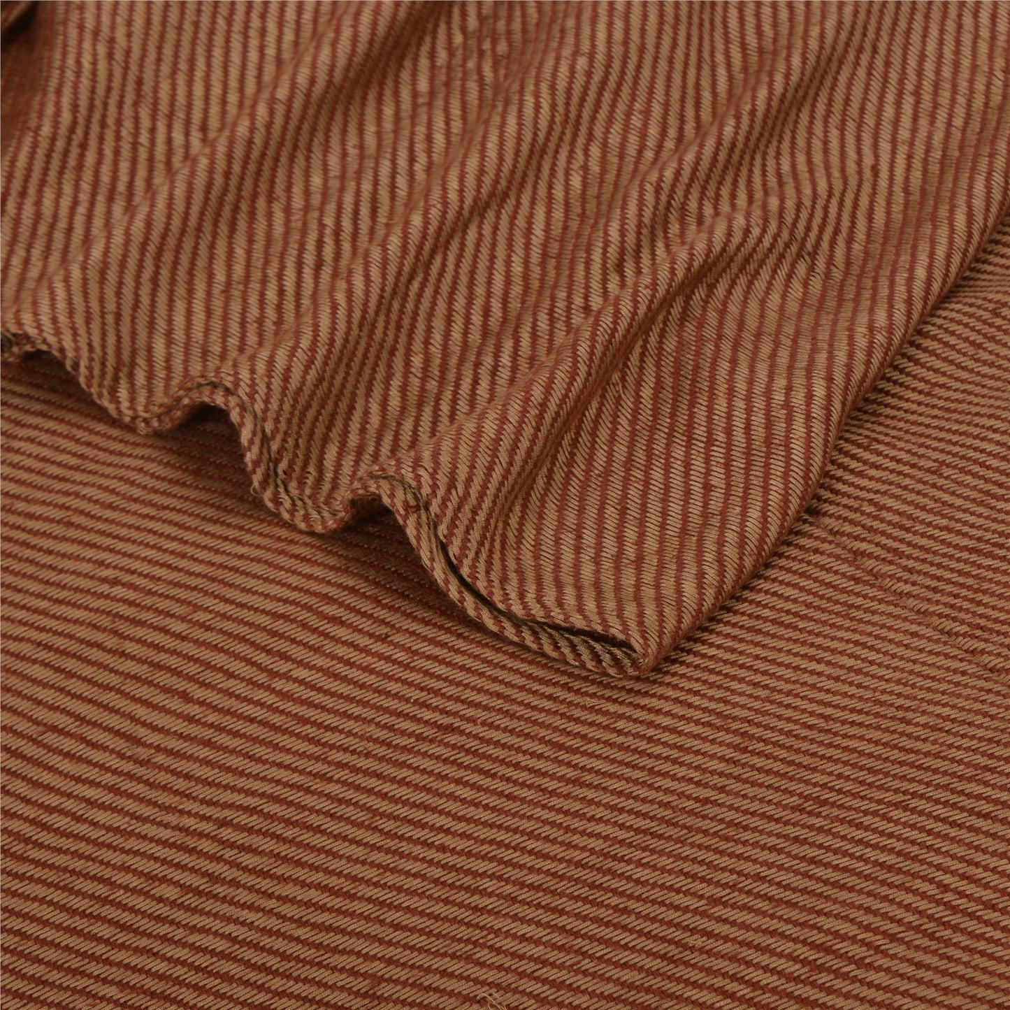 Sanskriti Vintage Red/Brown Pure Cotton Shawl Woven Work Long Stole Veil Scarf