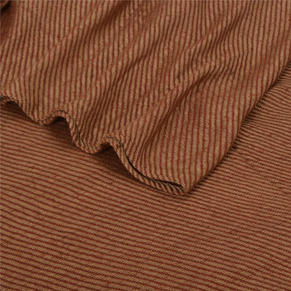 Sanskriti Vintage Red/Brown Pure Cotton Shawl Woven Work Long Stole Veil Scarf